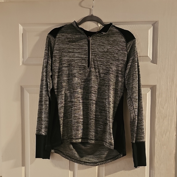 Avia Tops - Gray and Black Quarter-Zip Pullover